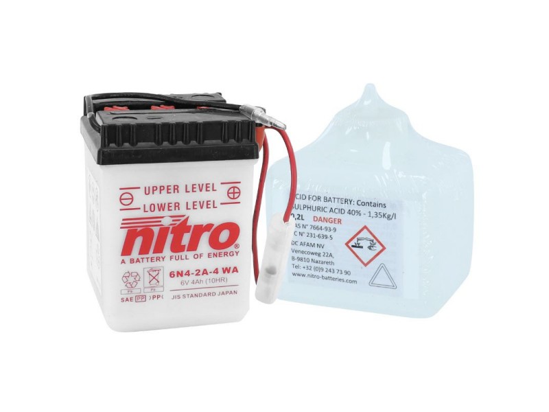 AKOMULATOR - BATERIJA NITRO 6N4-2A-A  6V-4Ah  d 71 x š71 x v96 mm  D+