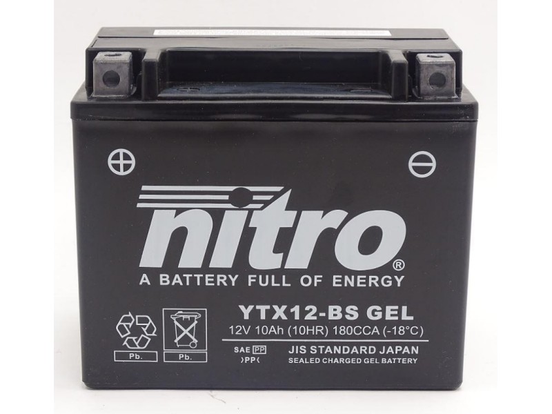 AKOMULATOR - BATERIJA NITRO YTX12-BS 12V-10Ah d150 x š87 x v130 mm LEVO+
