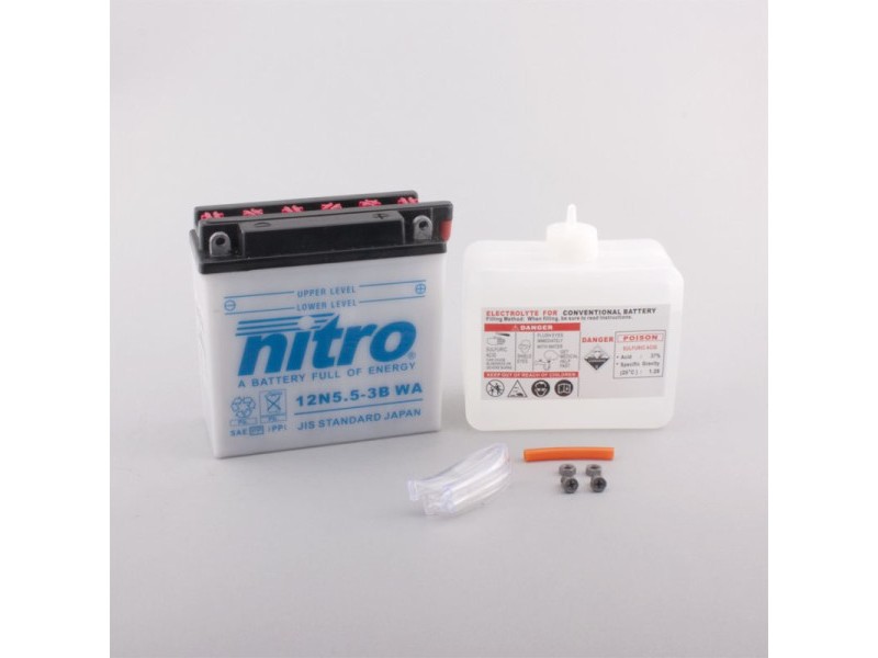 AKOMULATOR - BATERIJA NITRO 12N5,5-3B  12V-5,5Ah  d 138 x š61 x v131mm  D+