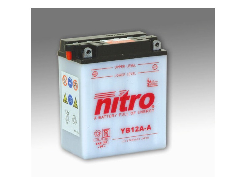 AKOMULATOR - BATERIJA NITRO YB12A-A 12V-12Ah d136 x š82 x v162 mm LEVO+